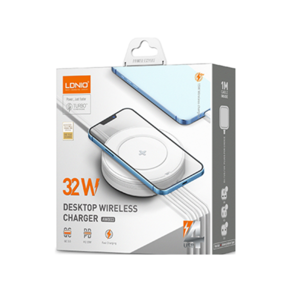 Ldnio 32W Desktop Wireless Charging Station with 4 Port PD AW003