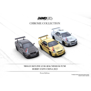 Nissan Skyline GT-R (R34) Nismo R-Tune Silver Chrome CHINA HOBBY EXPO 2023 IN64-R34RT-SCH