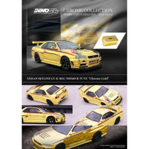 Nissan Skyline GT-R (R34) Nismo R-Tune Gold Chrome CHINA HOBBY EXPO 2023 IN64-R34RT-GCH