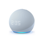 Echo Dot 5th Gen with Clock (Glacier White)