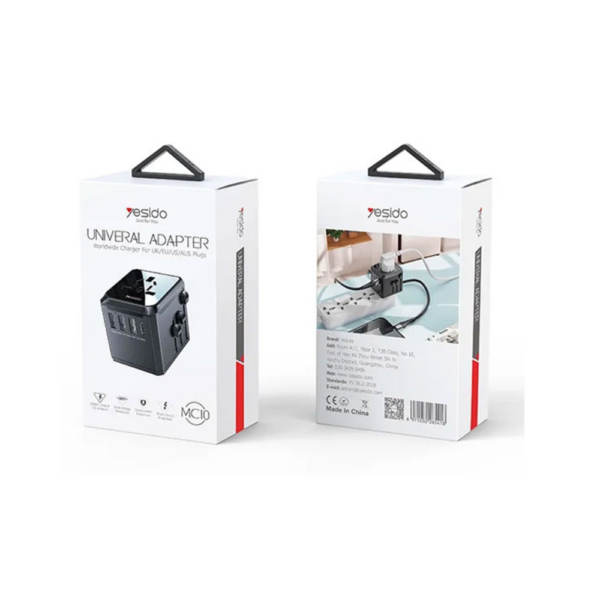 Yesido MC10 Universal Travel Adapter 3 USB + 1 USB-C Port